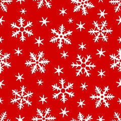 Naklejka na ściany i meble snowflakes seamless pattern. christmas texture for fabric, wrapping, wallpaper. Decorative print. Vector illustration
