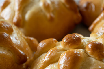 Close-up of traditional pan de muerto
