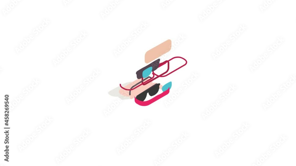 Wall mural Glasses in box icon animation isometric best object on white backgound - Wall murals