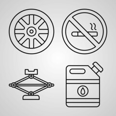 Fototapeta premium Set of Vector Line Icons of Car Service