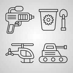 Toy Shop Line Icon Set Collection of Vector Symbol in Trendy Outline Style