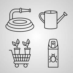 Greenhouse Icon Collection White Color Background