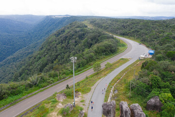Yao Mao Monument in Bokor National Park. This monumental statue stands alone in Bokor National Park, Cambodia and can be found half way up.