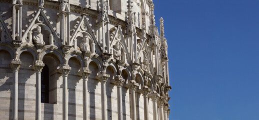 Pisa, Italy, the Square of Miracles of Pisa, architectural detail of The Baptistery, nobody