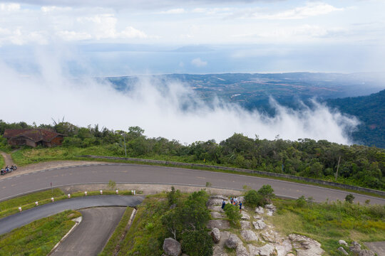 Yao Mao Monument in Bokor National Park. This monumental statue stands alone in Bokor National Park, Cambodia and can be found half way up.