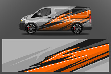 Wrap car vector design decal. Graphic abstract line racing background design for vehicle, race car, rally, adventure livery camouflage. © 21graphic