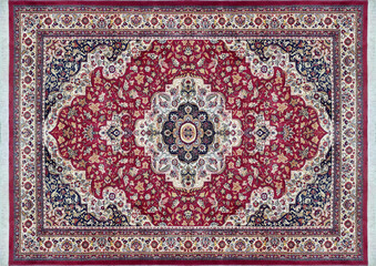 Part of Old Persian Carpet Texture, abstract ornament milky blue purple