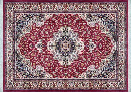 Part of Old Persian Carpet Texture, abstract ornament milky blue purple