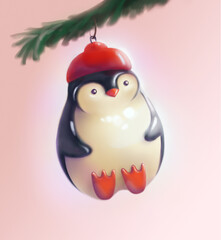 christmas toy. Penguin