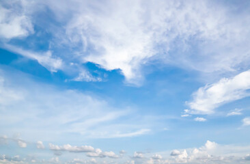  Panoramic view of clear blue sky and clouds, clouds with background.