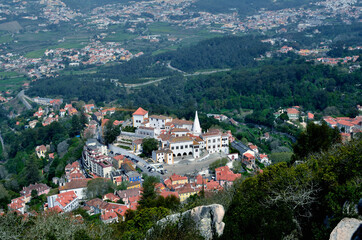 Fototapeta na wymiar Historic National Palace in Sintra -- World Heritage site