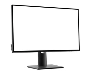 TV 4K flat screen lcd or oled, plasma realistic illustration, White blank HD monitor mockup with clipping path