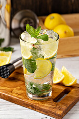Fototapeta premium Glass of fresh lemonade