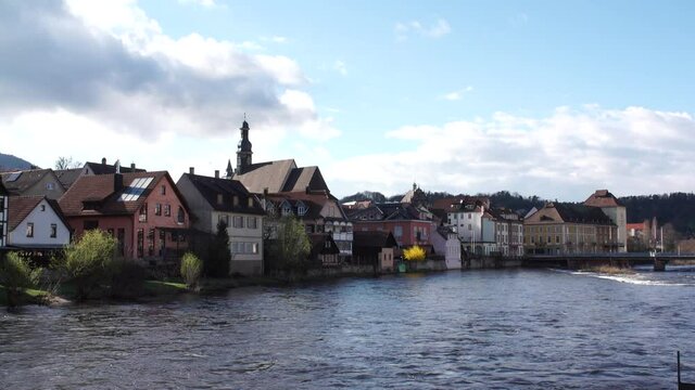 timelapse gernsbach in baden-württemberg germany. Old town with river