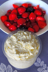Fresh berries with Fontainebleau whipped cream cheese