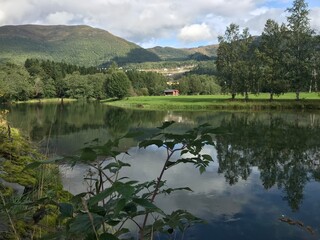 lake in the mountains in the summer