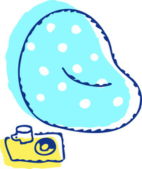 ビーズクッションとお茶セット