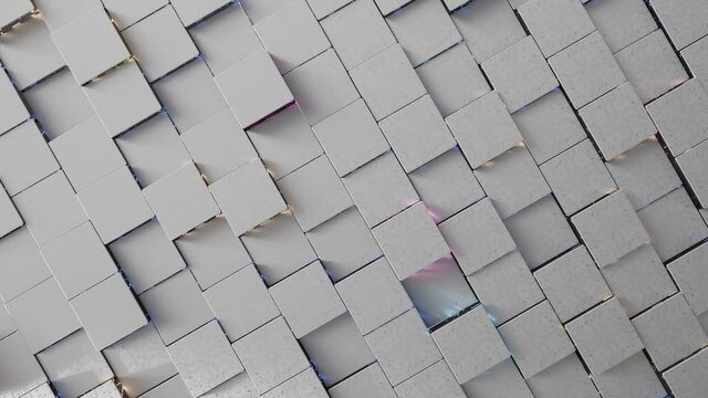 3d abstract technology looping animation background.  Abstract concept data center technology. Artificial Intelligence. Personal data security, processing or protection.