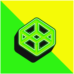 3d Outlined Shape Green and yellow modern 3d vector icon logo