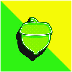 Acorn Green and yellow modern 3d vector icon logo