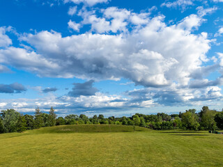 Cloudscape in Toronto public park in Canada