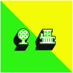 Balcony Green and yellow modern 3d vector icon logo