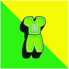 American Football Clothes Green and yellow modern 3d vector icon logo