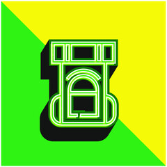 Backpack Green and yellow modern 3d vector icon logo