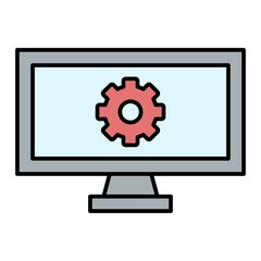 Vector Online Management Filled Outline Icon Design