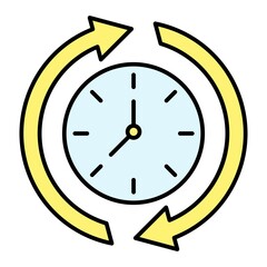  Vector 24 Hours Filled Outline Icon Design