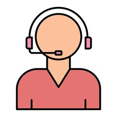 Vector Agent Filled Outline Icon Design