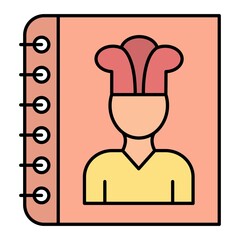 Vector Cook Book Filled Outline Icon Design