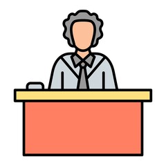 Vector Court Room Filled Outline Icon Design