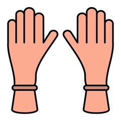 Obraz premium Vector Kitchen Gloves Filled Outline Icon Design