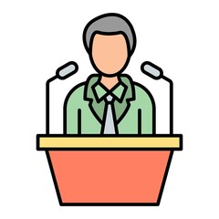 Vector Politician Filled Outline Icon Design