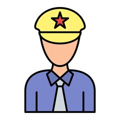 Vector Officer Filled Outline Icon Design
