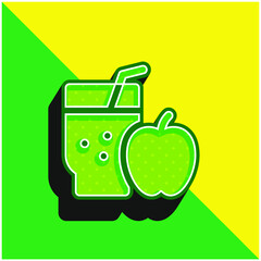 Apple Juice Green and yellow modern 3d vector icon logo