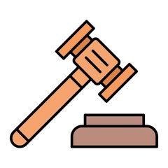 Vector Law Filled Outline Icon Design