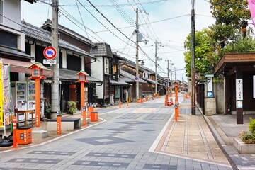 滋賀県多賀大社付近の表参道の街並み