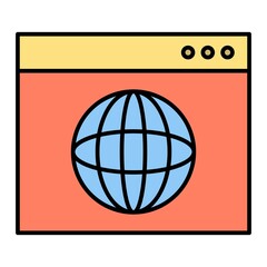 Vector Web Browsers Filled Outline Icon Design