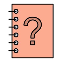 Vector Note Question Filled Outline Icon Design