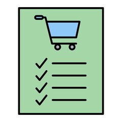 Vector Shopping List Filled Outline Icon Design