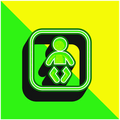 Baby Zone Green and yellow modern 3d vector icon logo