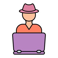 Vector Hacker Filled Outline Icon Design