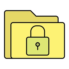 Vector Secure Folder Filled Outline Icon Design