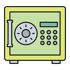 Vector Safe Box Filled Outline Icon Design