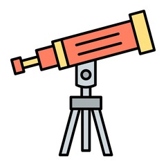 Vector Telescope Filled Outline Icon Design