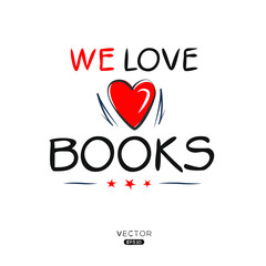 Creative books lettering, Can be used for stickers and tags, T-shirts, invitations, vector illustration.