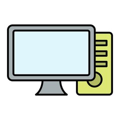 Vector Computer Filled Outline Icon Design