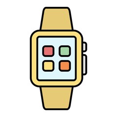 Vector Smart Watch Filled Outline Icon Design